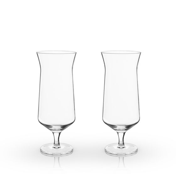 Angled Crystal Hurricane Glasses