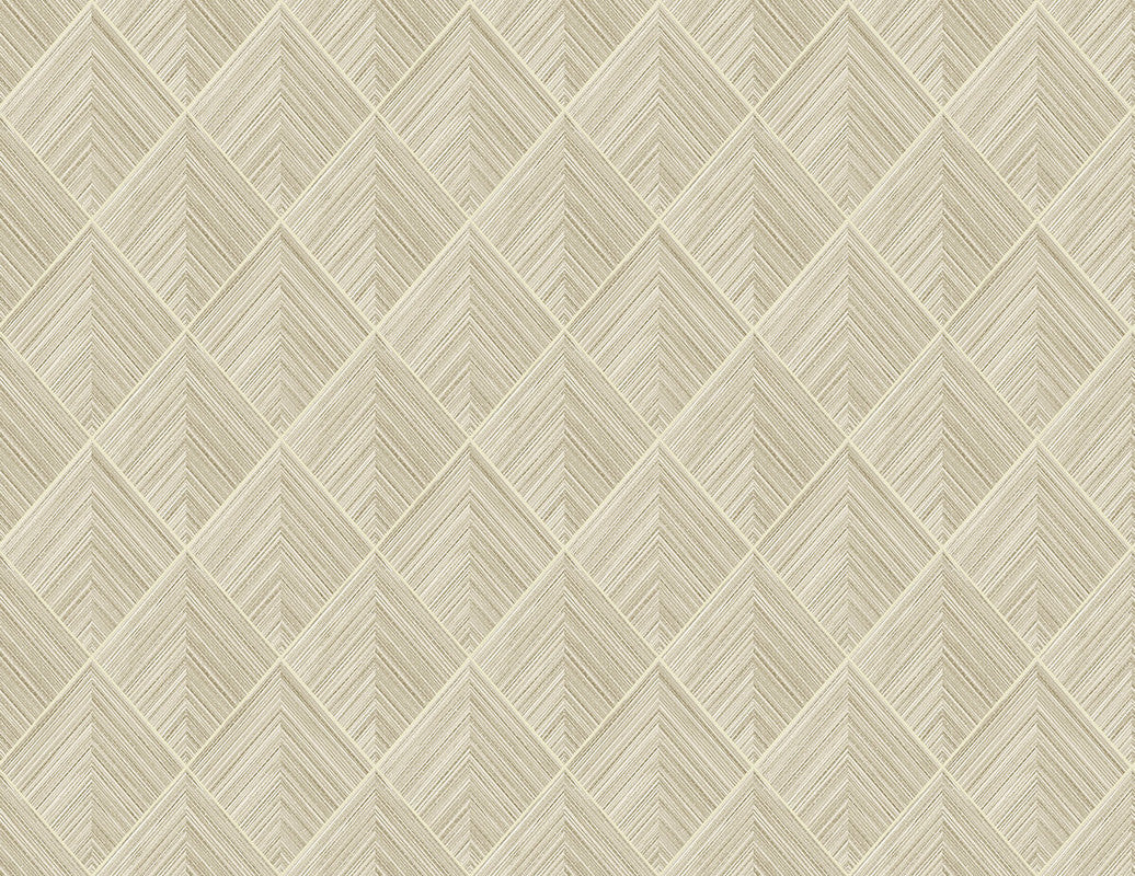 3D Pyramid Faux Grasscloth Wallpaper in Cream