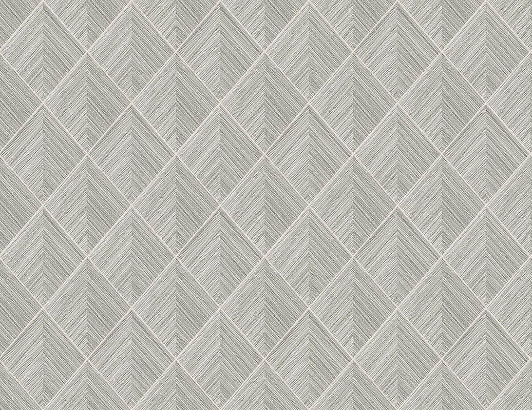 3D Pyramid Faux Grasscloth Wallpaper in Grey