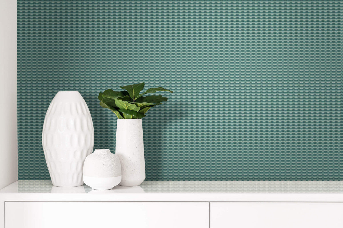 3D Geometric Wallpaper in Green