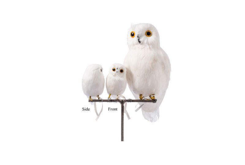 Artificial Birds/Owl White - Small Front