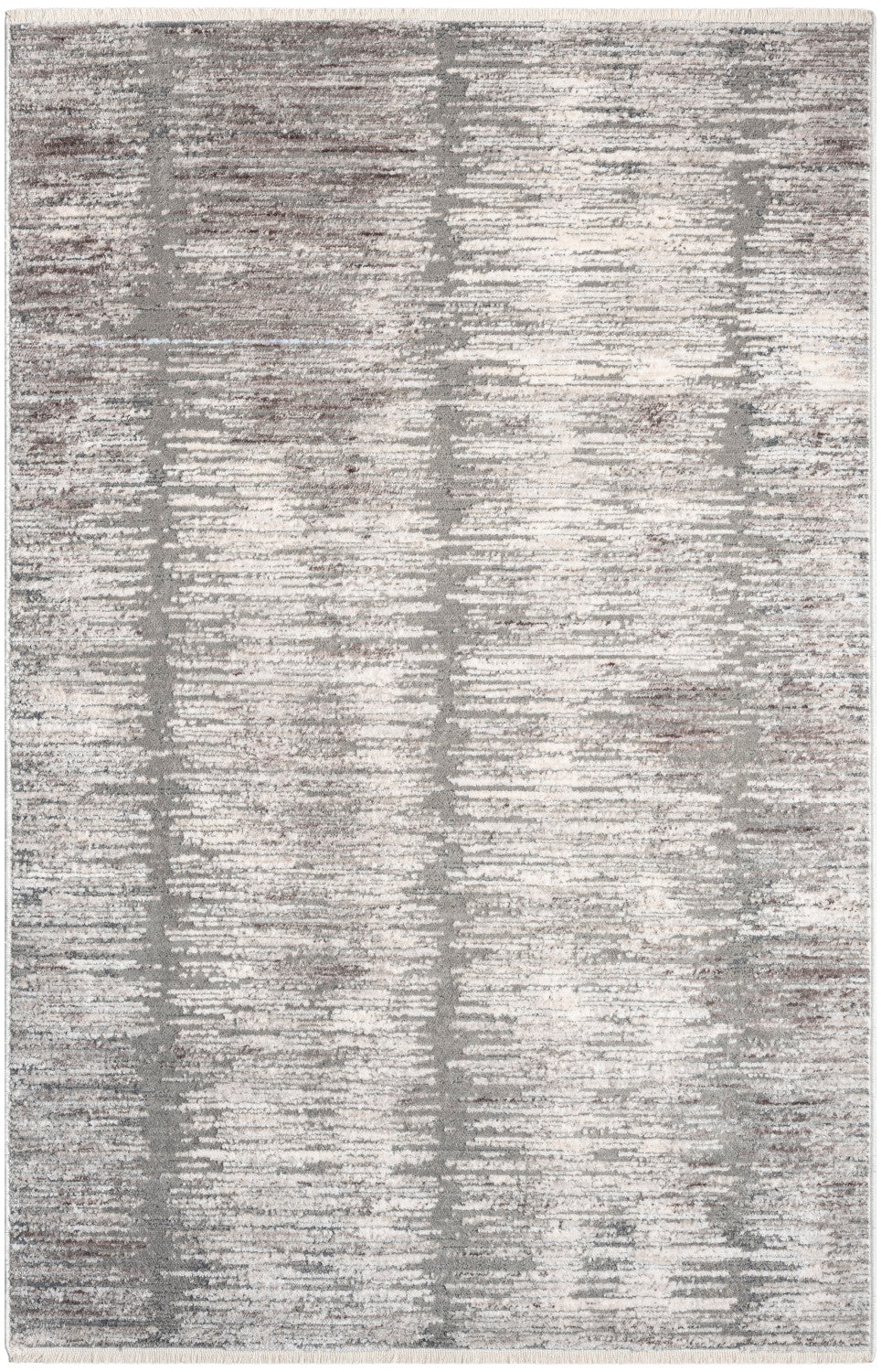 Abstract Hues Grey White Modern Rug