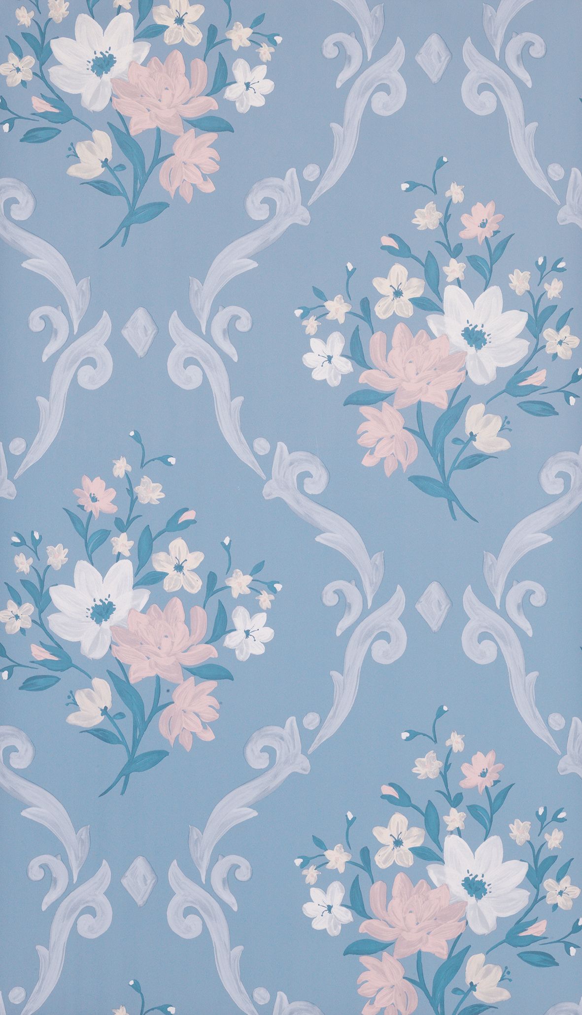 Almudaina Wallpaper in Blue from the Deya Collection