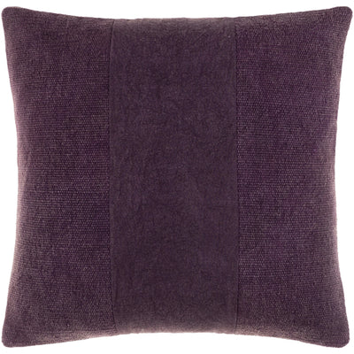 Washed Stripe Cotton Dark Purple Pillow Flatshot Image