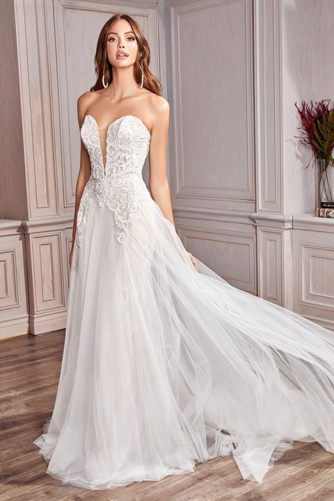 strapless a line wedding dresses