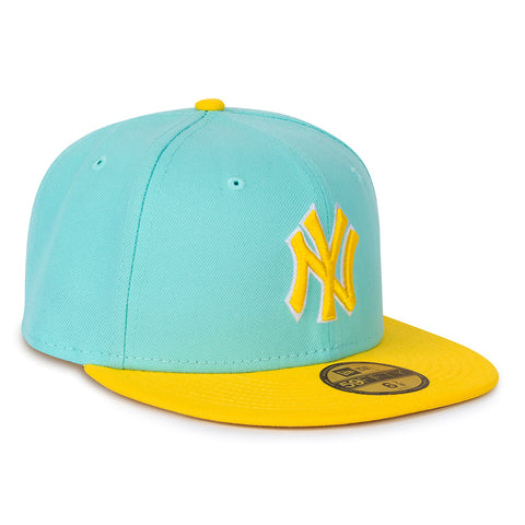 New Era Men LA Dodgers Hats Fitted (Mint Yellow)