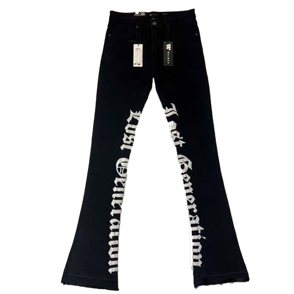 WaiMea Men Stacked Fit Jeans (Black Wash)