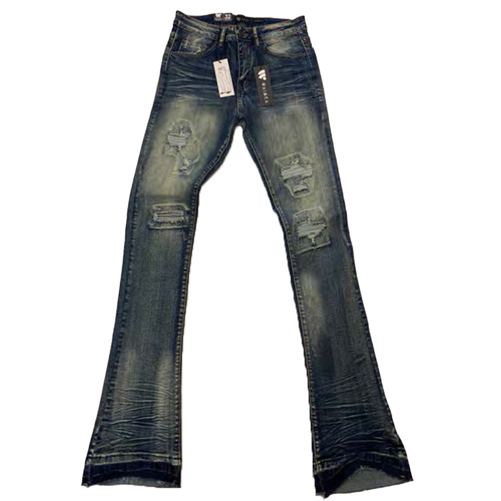 WaiMea Men Stacked Fit Jeans (Blue Wash)