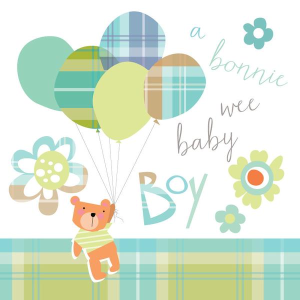 Congratulations Of Your Baby Boy Card Bonnie Wee Baby Scotland S Bothy