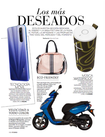 The ACE bag in Interiores magazine Spain recycled totes and backpacks