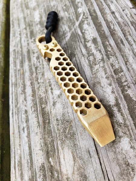 Brass XL Perforated Pry Bar Tool EDC Gear – Teale Designs