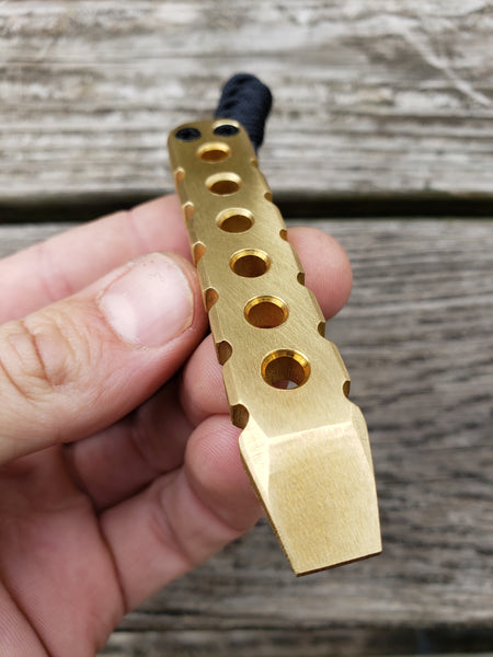 Brass XL Perforated Pry Bar Tool EDC Gear – Teale Designs