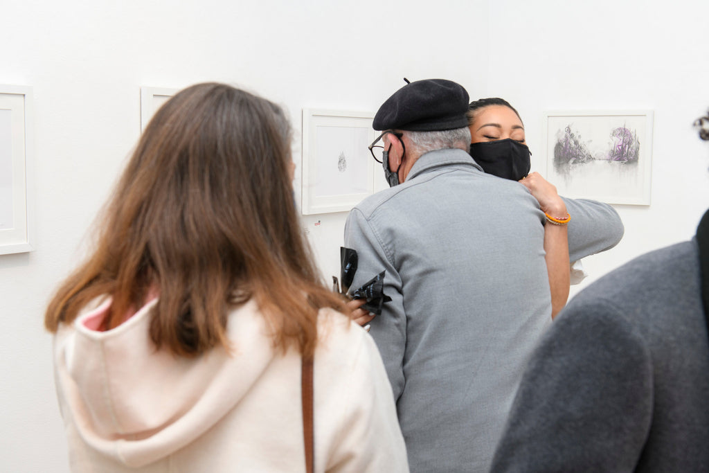 photo of opening day at JP Neang's solo exhibition "Soul Flower"