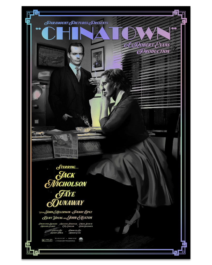 Dakota Randall Chinatown rainbow foil variant screen print for Spoke Art Gallery