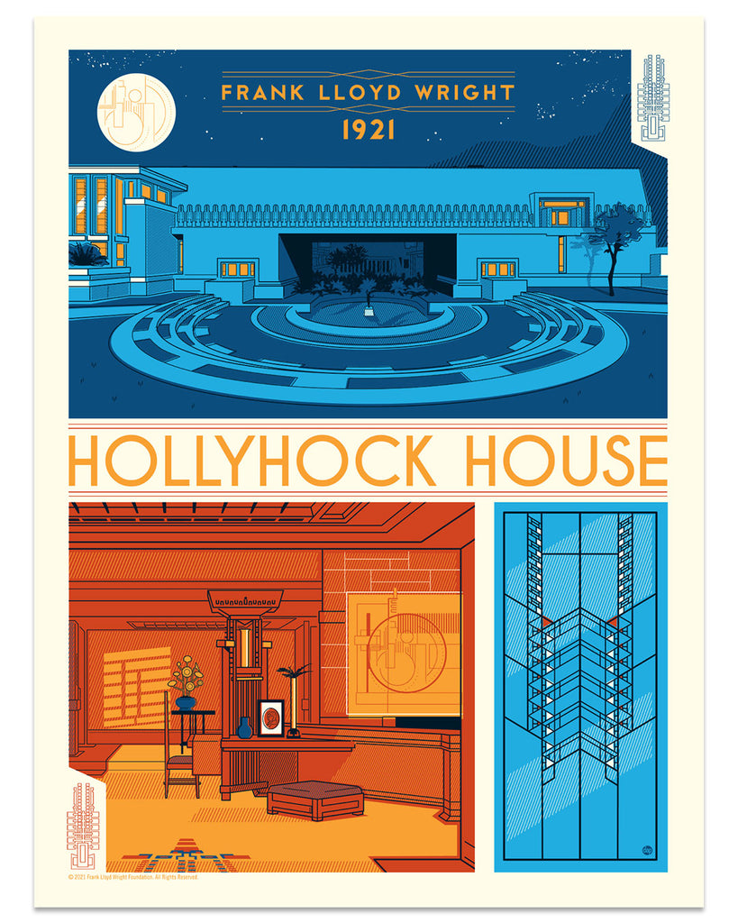 Dave Perillo Hollyhock House Frank Lloyd Wright design poster