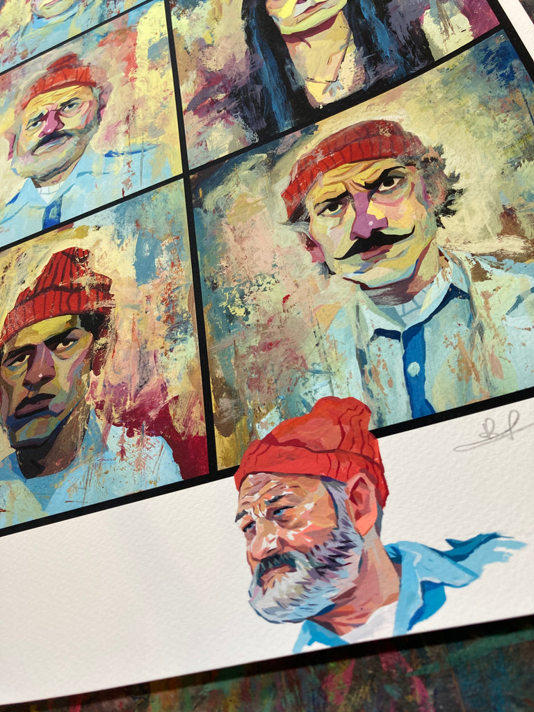 Rich Pellegrino The Life Aquatic Wes Anderson inspired print with hand-painted remarque timed edition