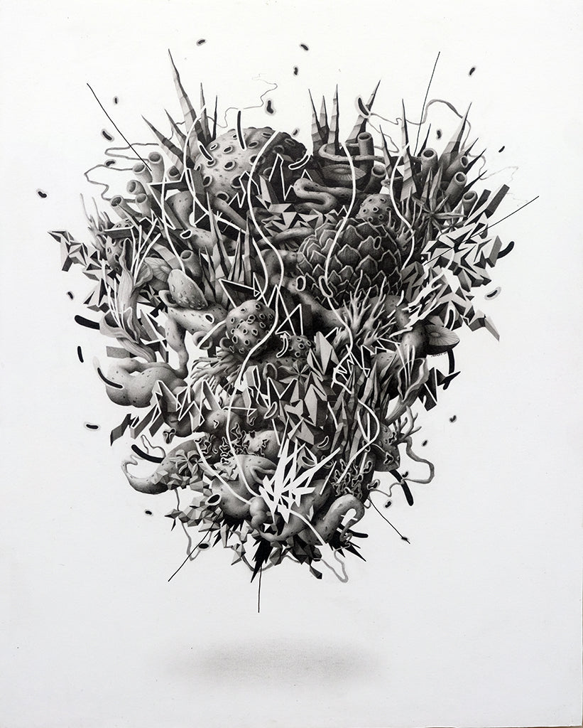Jeremy Nichols Uncertain Event graphite Suggestivism artwork
