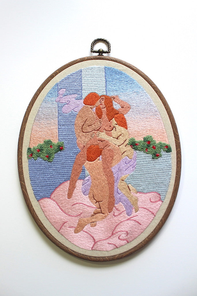 Sammy Dudley - NSFW art show - embroidery scene