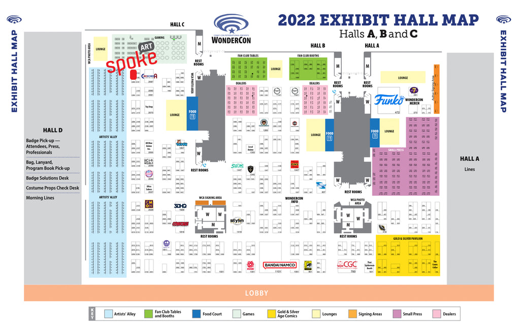 Floorplan map of WonderCon 2022 in Anaheim, CA