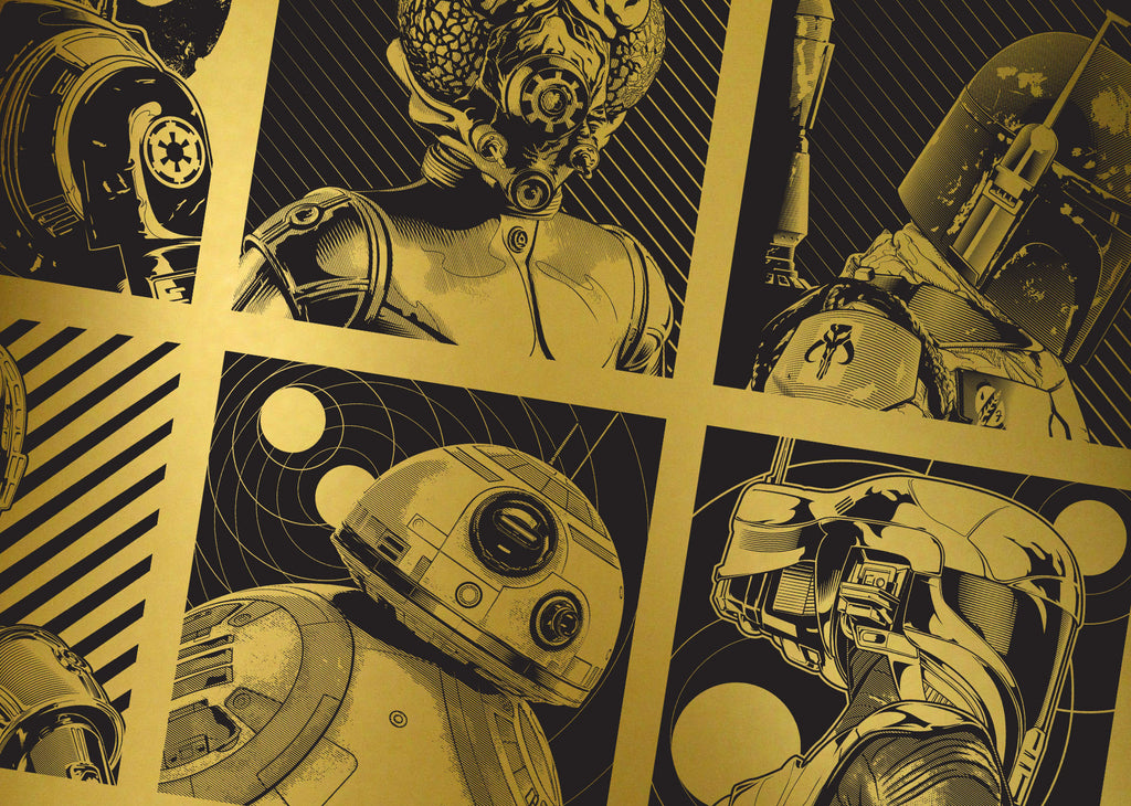 Illustrations of various star wars charachters