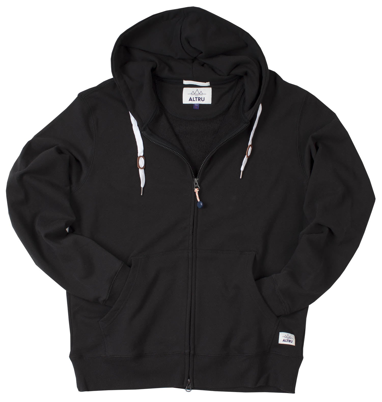 BLACK ZIP-UP CUSTOM FIT HOODIE - Altru Apparel