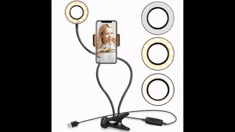 selfie ring light with cellphone holder stand