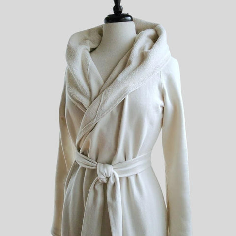 Organic Women's Bathrobe with pockets  Made in Canada Cotton Robe – econica