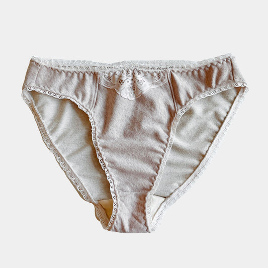 CHRISTINE - Organic Underwear, Lace Panties, Linen Panties - Undyed Linen
