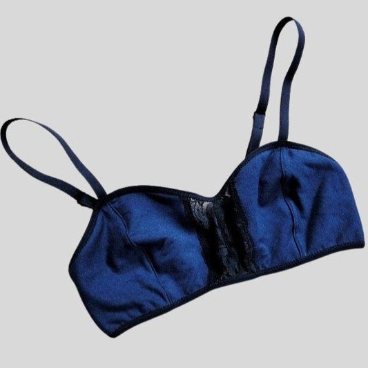 Dim Skin Care Pack of 2 organic cotton Navy blue girl's bralettes