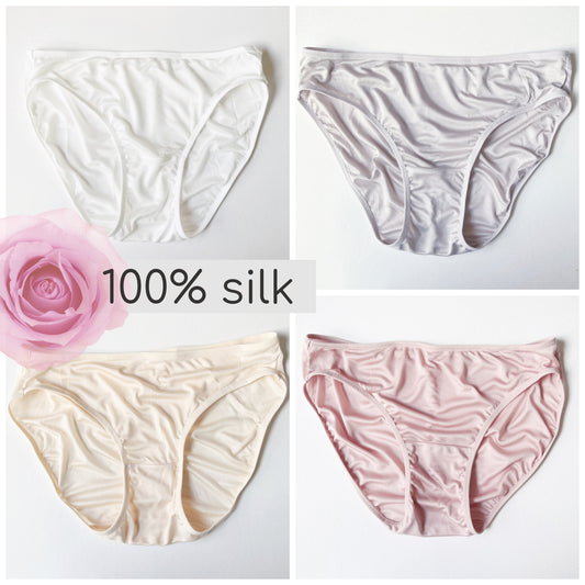 Women's Mulberry Silk Panties Silk Sexy Bikini Silk Briefs Satin Un