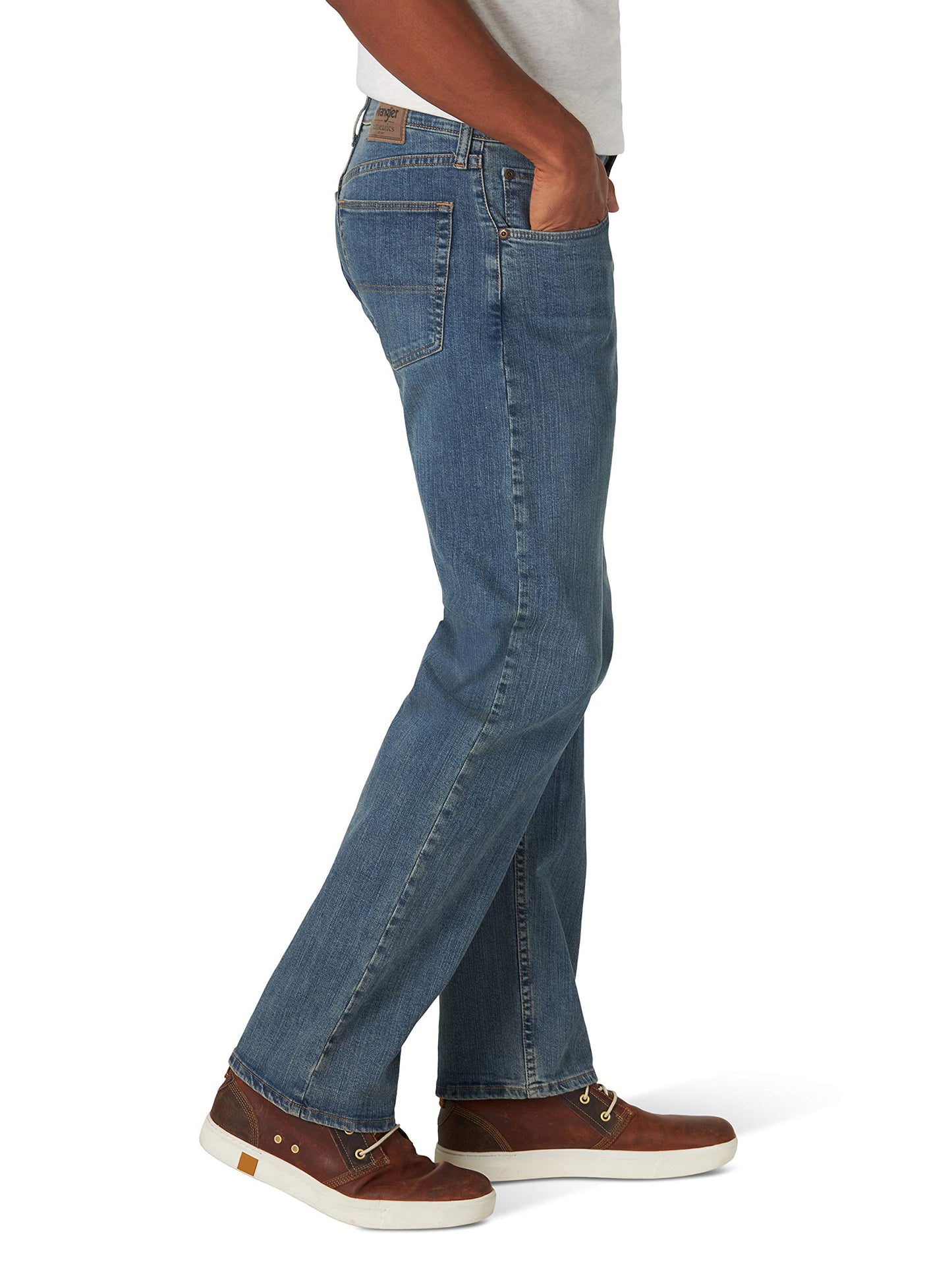 Wrangler Authentics Men's Regular Fit Comfort Flex Waist Jean, Slate, 42W x 32L