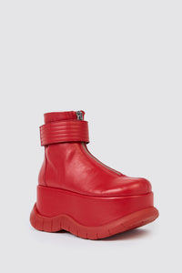 SUNNEI | RED ZIPPED PLATFORM BOOTS