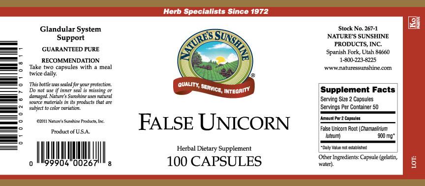 Overlevelse eksil dele Nature's Sunshine False Unicorn (100 caps) – Nature's Best Health Store