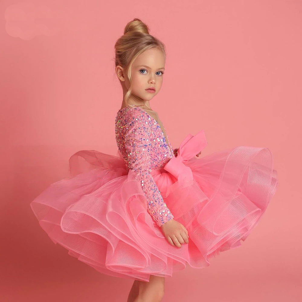 pink puffy dresses for 8 year olds