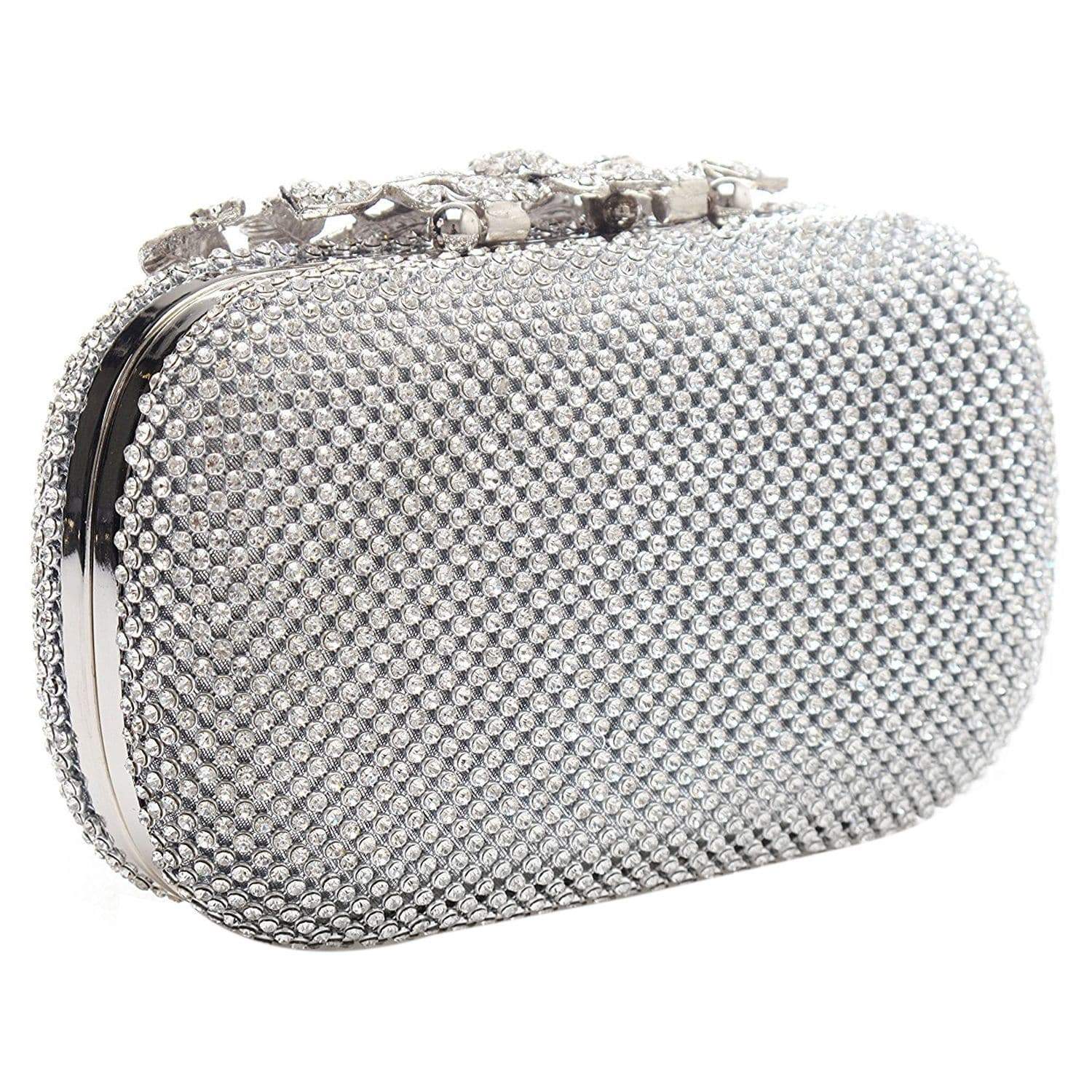 Women Flower Crystal Clutch Evening Bag - Her Shop