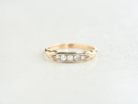 1940s Mid-century Five Stone Diamond Ring