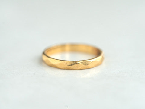 Mid-century Faceted 22k Gold Band