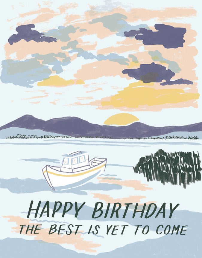 Sunrise Boat Birthday Card Small Adventure