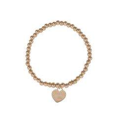 Adornia Beaded Stretch Bracelet with Heart Charm silver gold rose gold –  ADORNIA