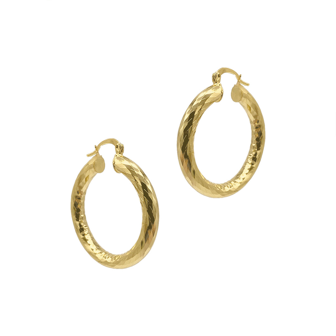 k18Gold Hammered Hoop Pierce(S) vivify-