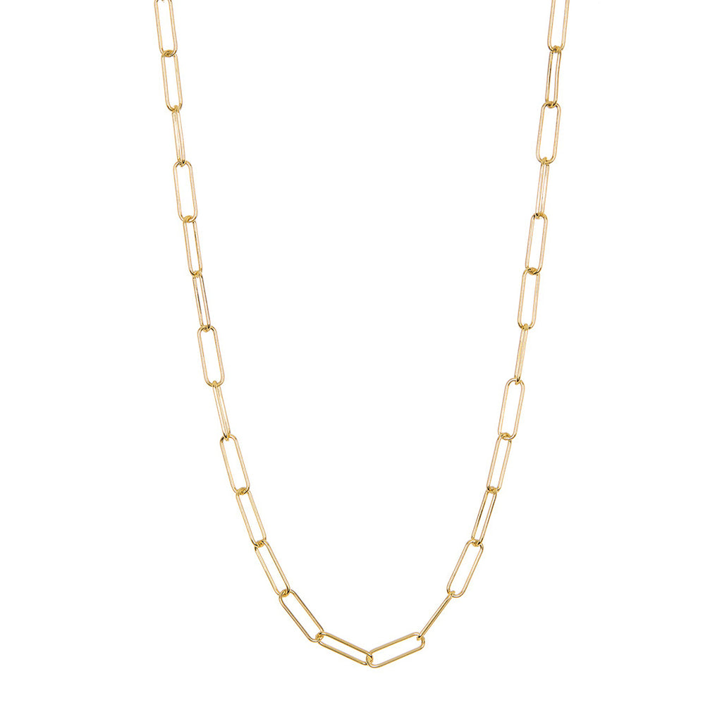 adornia 14k gold plated sterling silver paper clip necklace