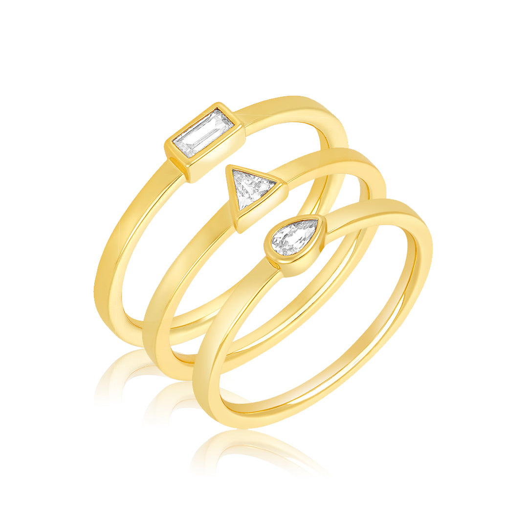 multi ring set gold