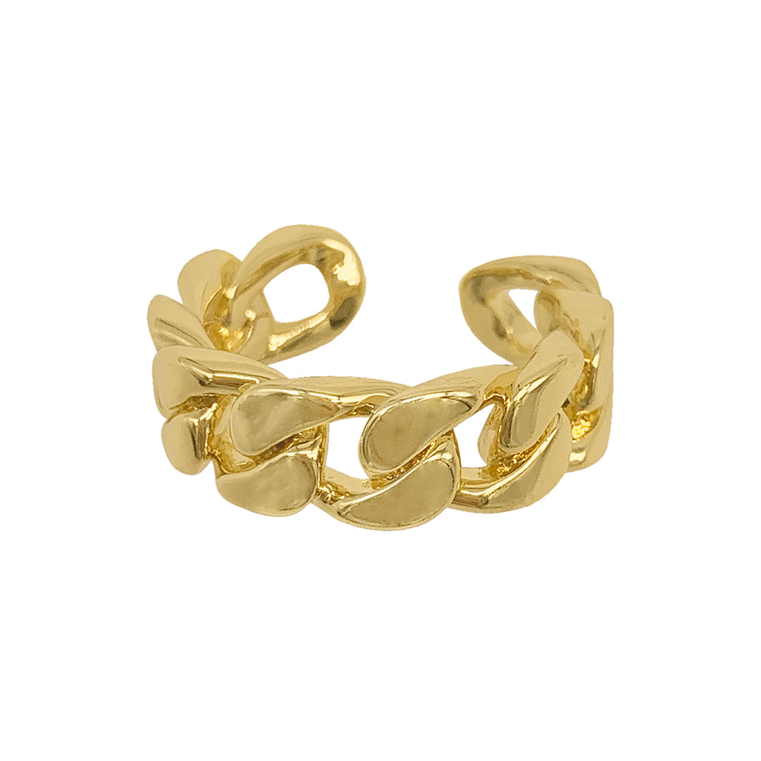 Open Adjustable Curb Chain Ring gold