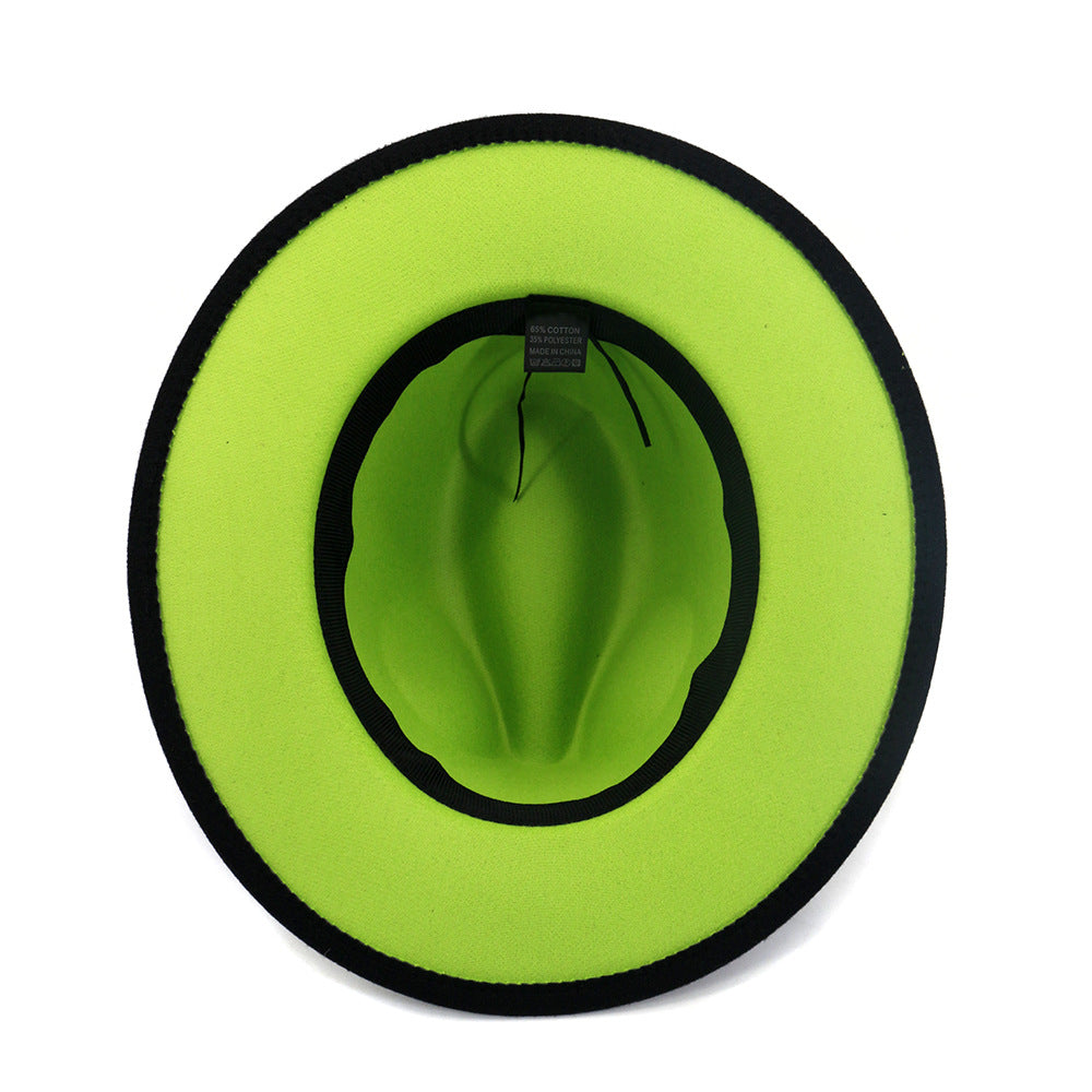 neon green fedora hat