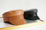 PU Leather Baker Boy Cap Hat - S M L (6 Colors)