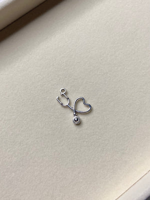 Stethoscope Heart Charm - The Peach Mimosa 
