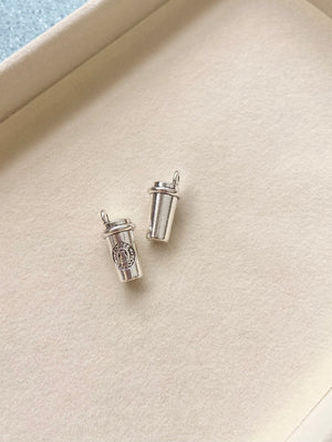 Silver Coffee Cup Charm - The Peach Mimosa 