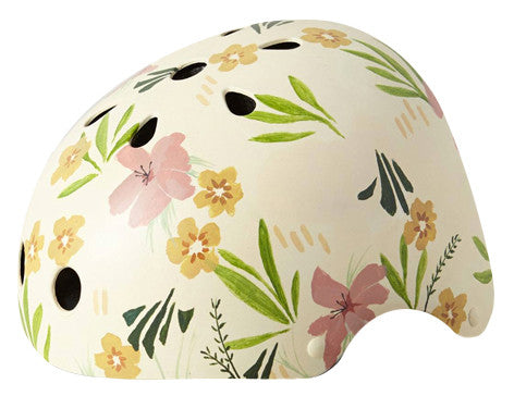 Cream Floral Bike Helmet | Inkwell Helmets