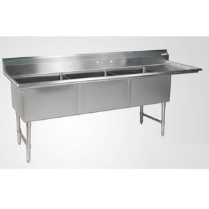 Klinger S Trading 3 Compartment Sink 18 304 Stainless Steel Construction Model Ecs3dl