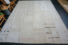 Load image into Gallery viewer, 9’10 x 13’6 MCM Vintage Organic Hemp Rug Off White Flatweave Kilim